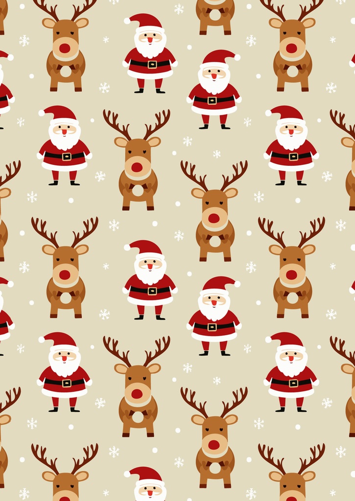 クリスマスのサンタとトナカイの可愛い壁紙11