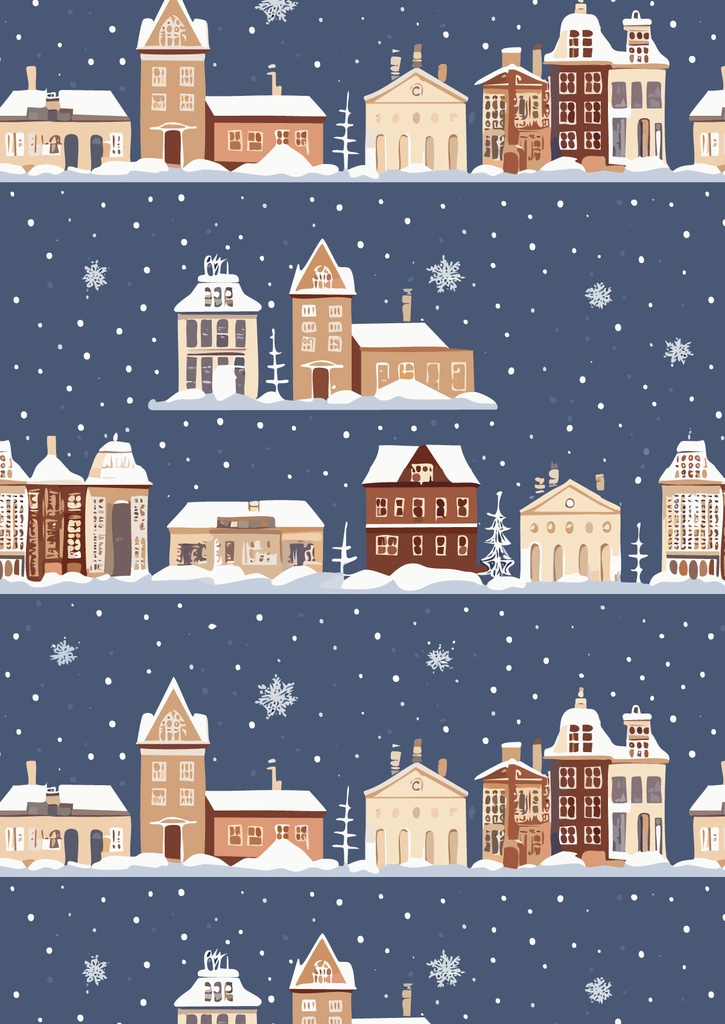 雪の降る夜の街のクリスマスの壁紙23