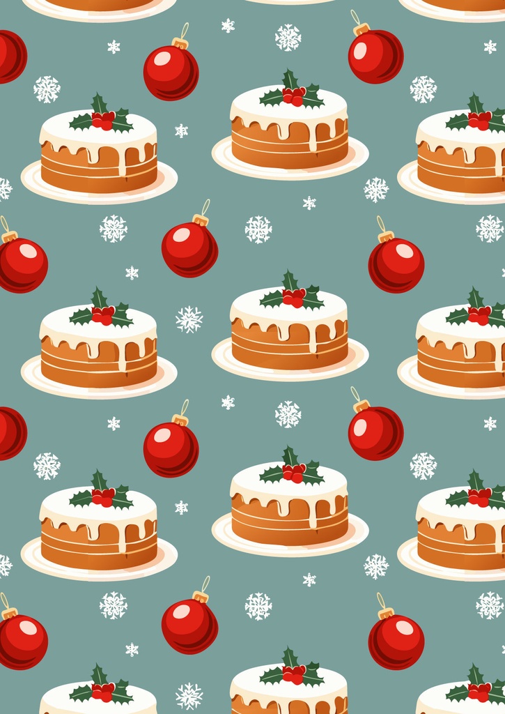 ヒイラギの可愛いクリスマスケーキの壁紙37