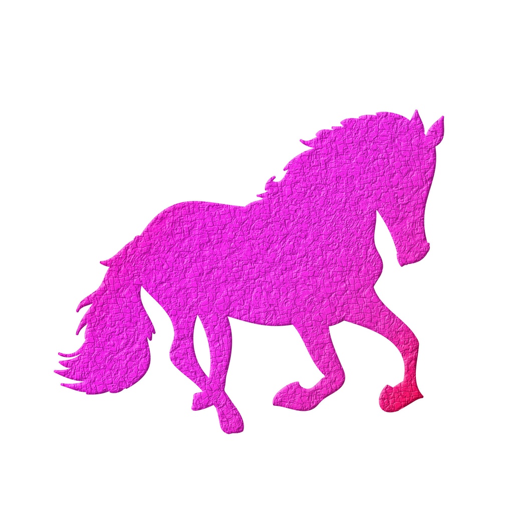 ピンクの馬のイラストアイコン06