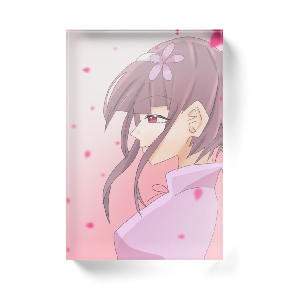 オリジナルキャラ(桃花)のアクリルブロック