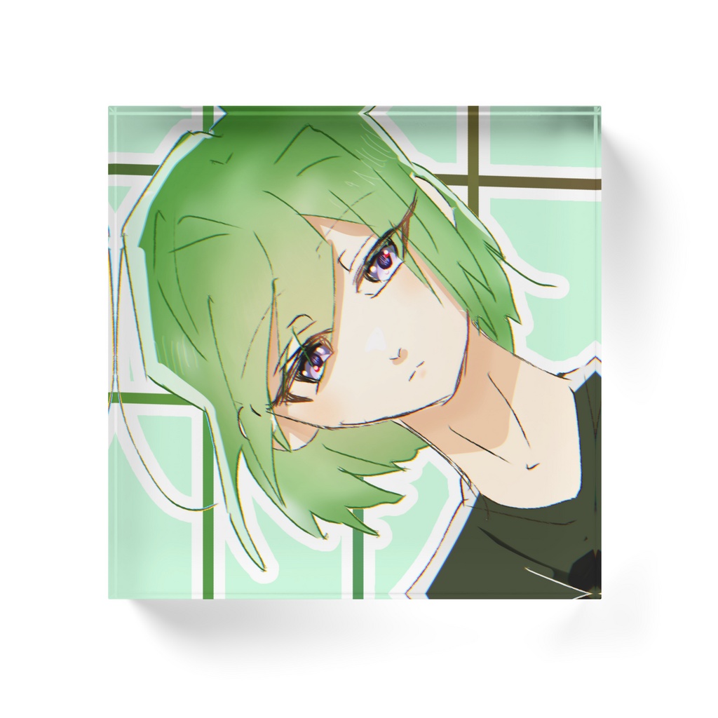 緑の男の子 アクリルブロック OC