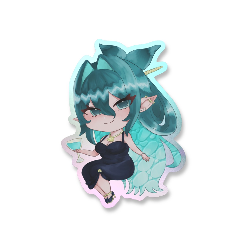 しろのくじら🐋一周年記念オーロラステッカー