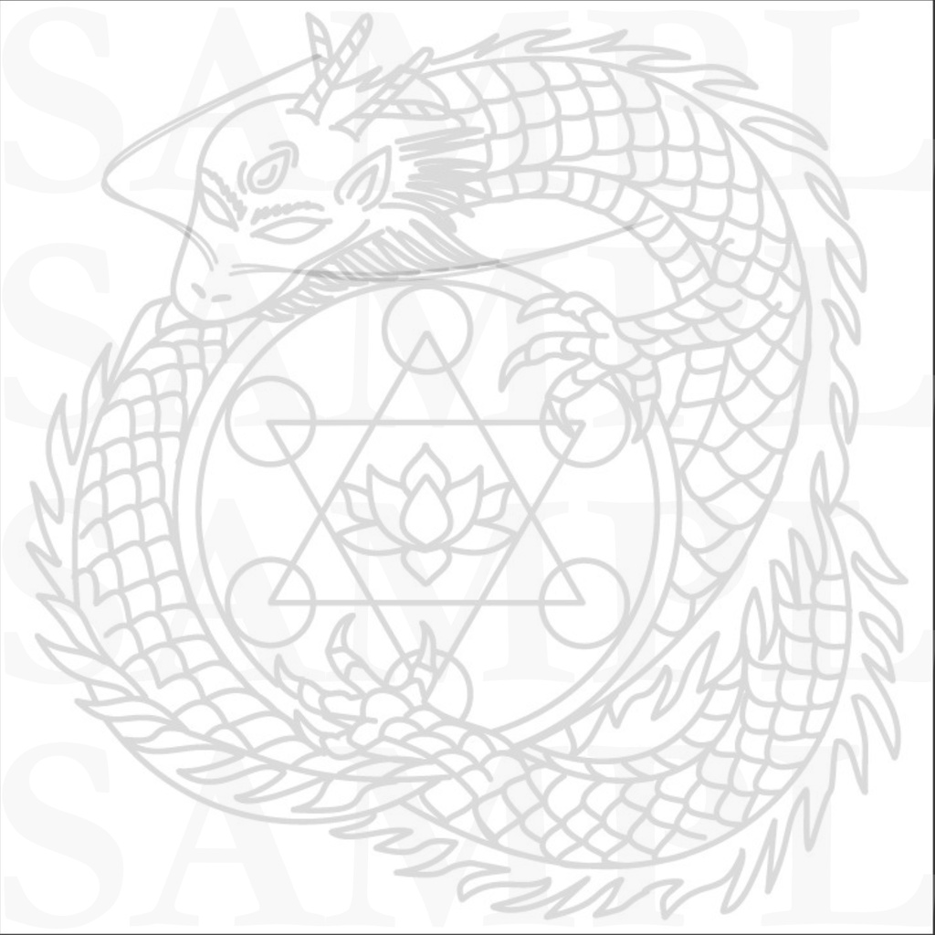 龍が抱く曼荼羅と神聖幾何学ー自分と向き合う大人の塗り絵ー DL版 オリジナル線画30枚