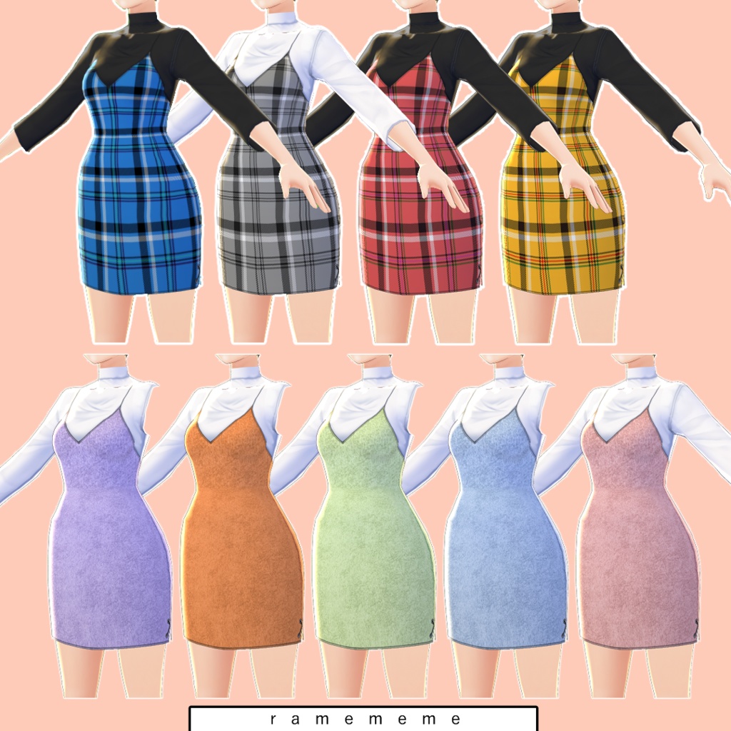 【vroid】 Cami Dress More Colours Ramememe Booth