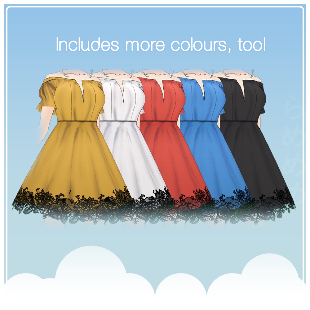 【VRoid】 Lace Dress Off-Shoulder