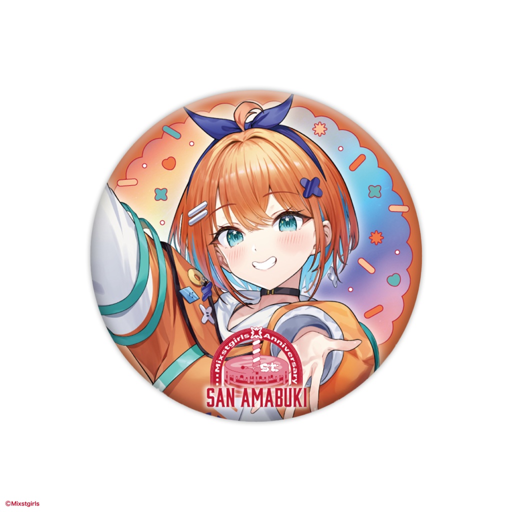「Mixstgirls」1周年記念 【当たりには直筆サイン入り】ランダム缶バッジ(ホログラム仕様)