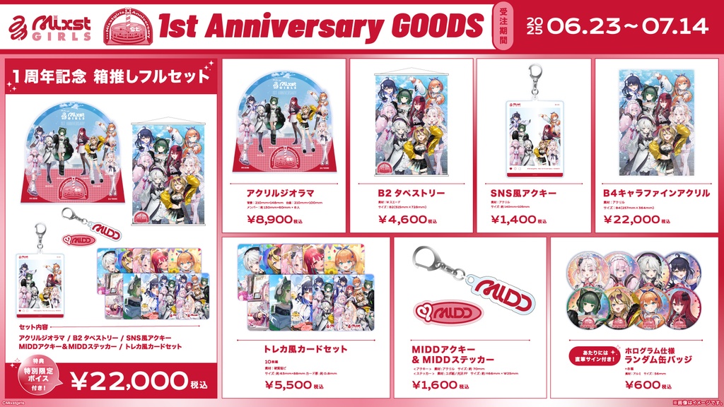 「Mixstgirls」1周年記念 アクリルジオラマ