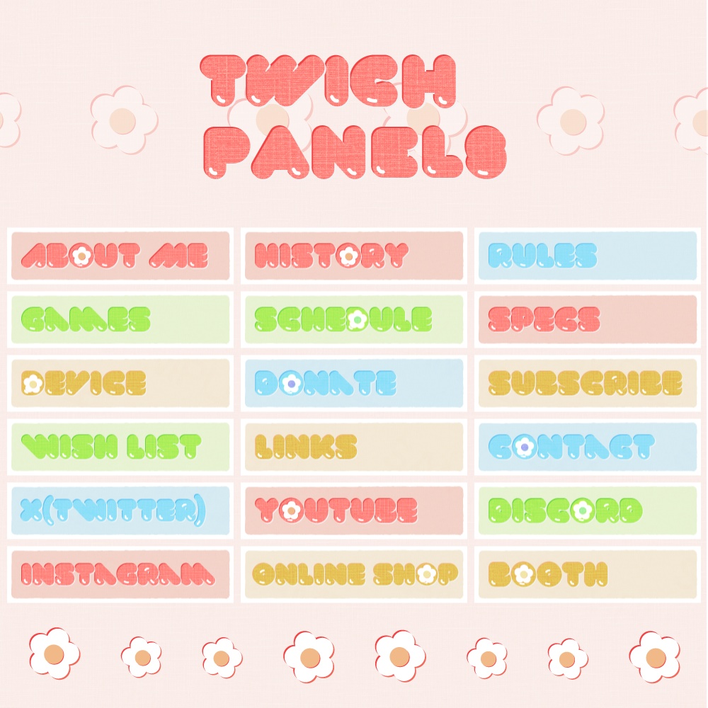 Twitch用パネル/Twitchバナー素材