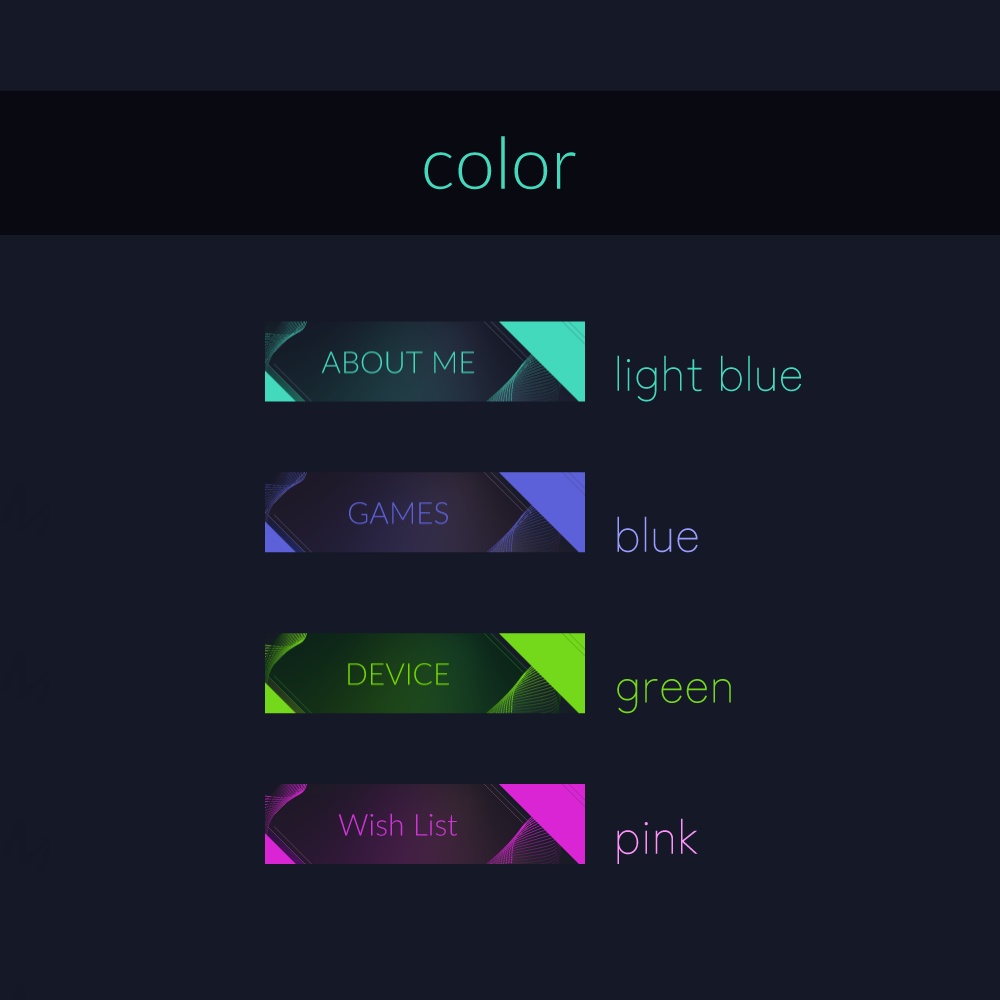 Twitch用パネル/Twitchバナー素材