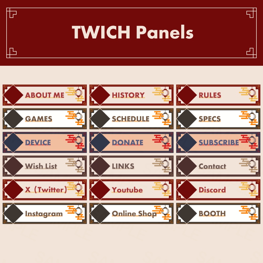 Twitch用パネル/Twitchバナー素材