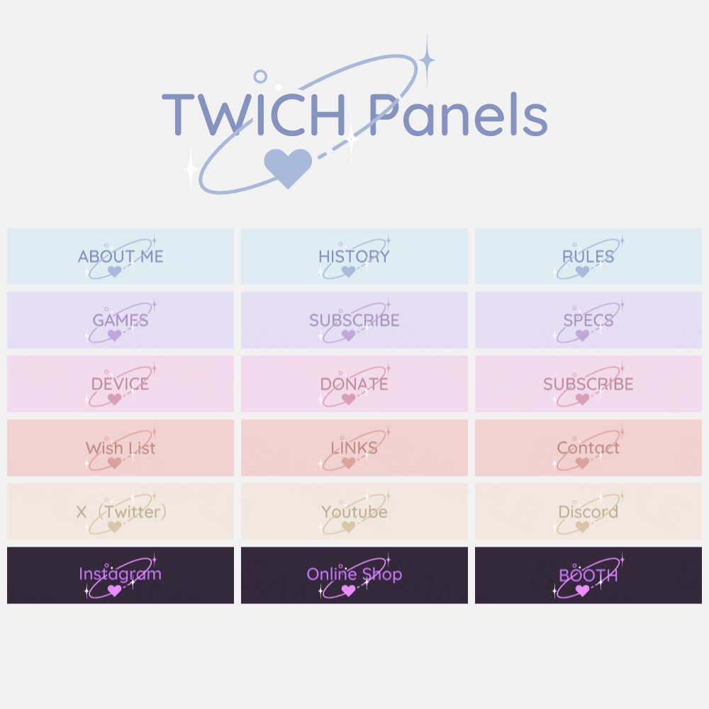 Twitch用パネル/Twitchバナー素材