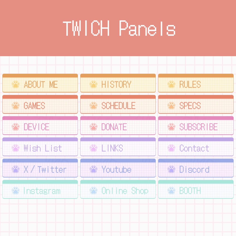 Twitch用パネル/Twitchバナー素材