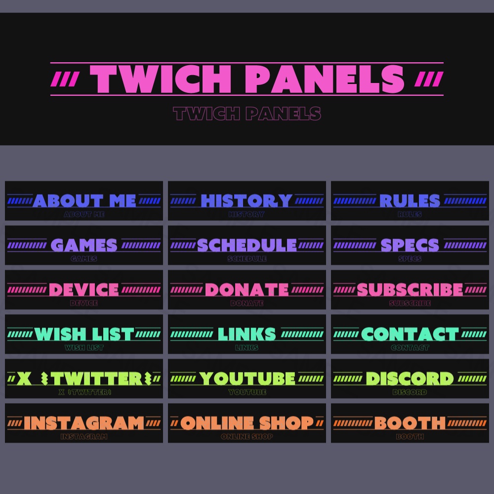 Twitch用パネル/Twitchバナー素材