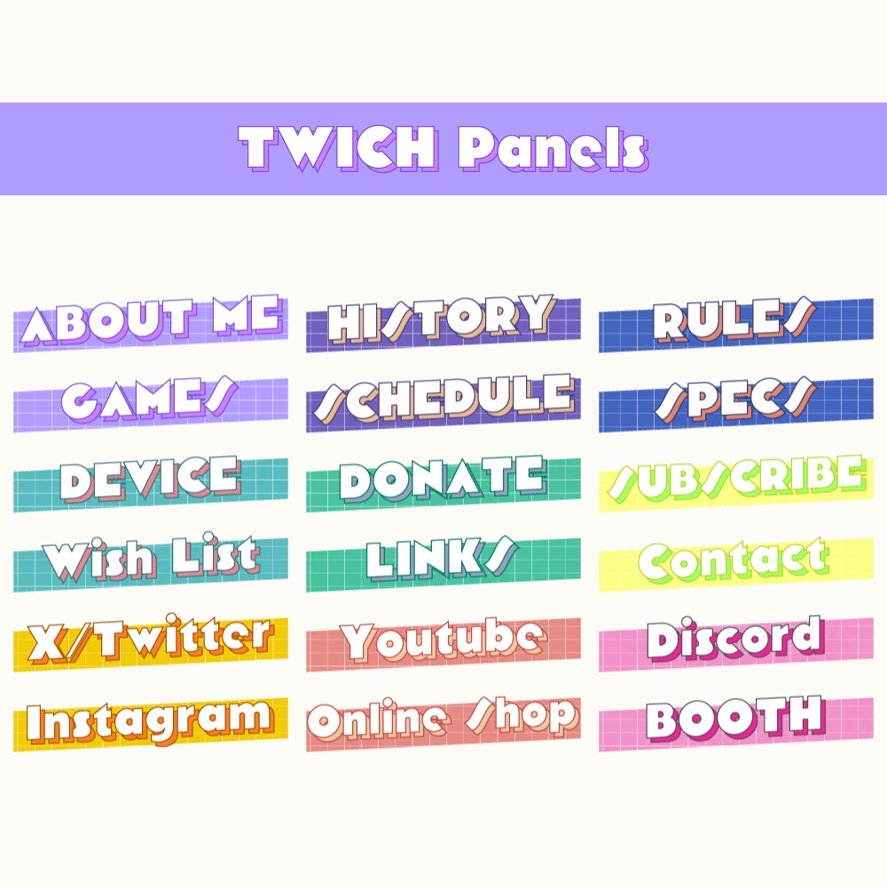 Twitch用パネル/Twitchバナー素材