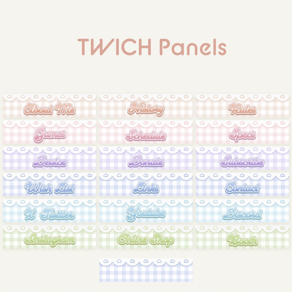 Twitch用パネル/Twitchバナー素材