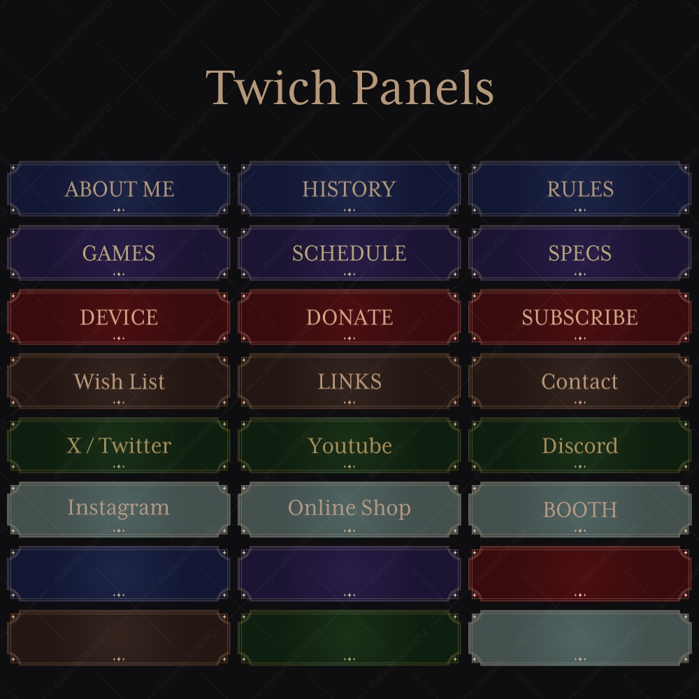 Twitch用パネル/Twitchバナー素材