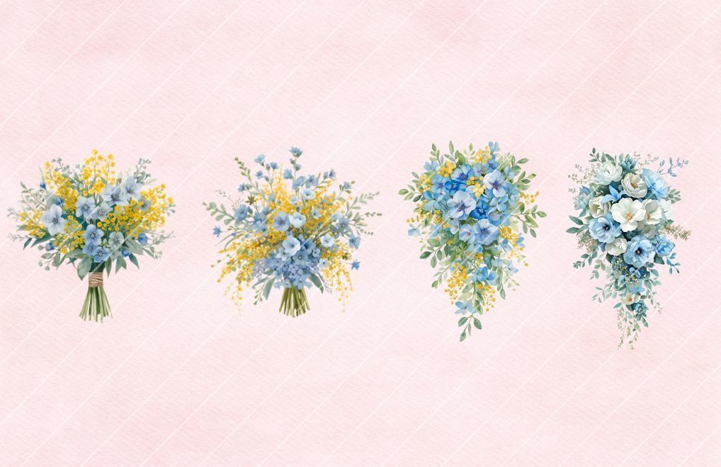 Wedding bouquet Clipart No.1|ウェディングブーケ クリップアート28点