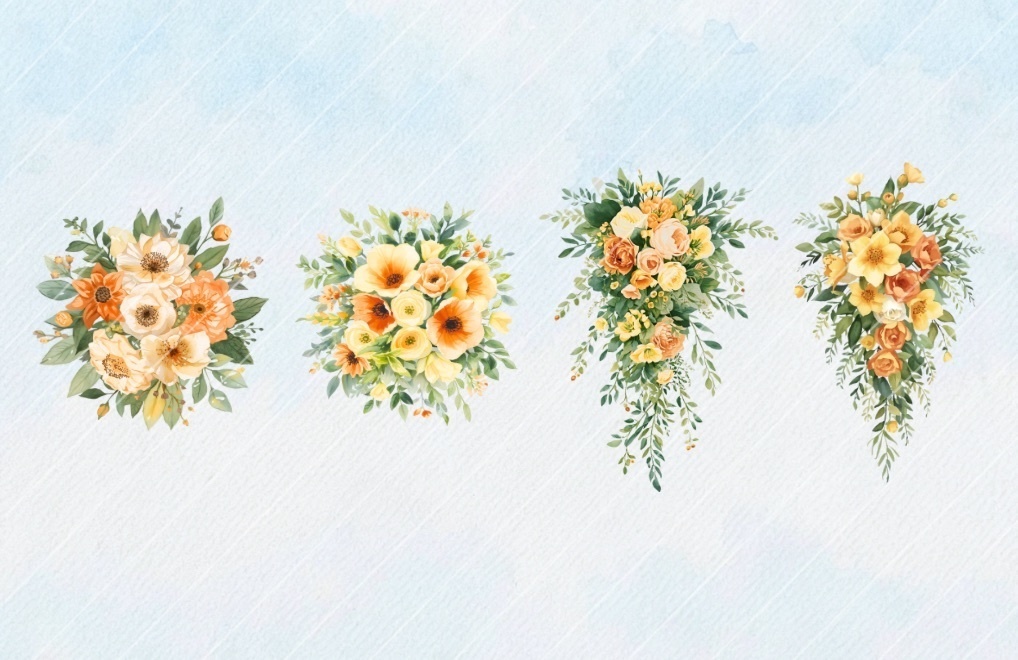 Wedding bouquet Clipart No.2|ウェディングブーケ クリップアート28点