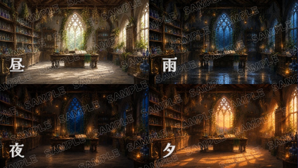 【TRPG背景素材】錬金術師の工房|物語演出12差分セット【CoC・ココフォリア対応】