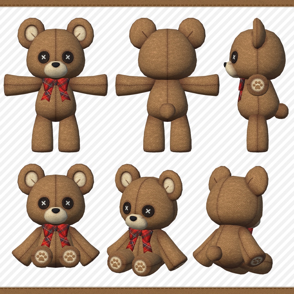 オリジナル3DモデルOriginal 3D Model【ユニークテディベア-Unique Teddy Bear】