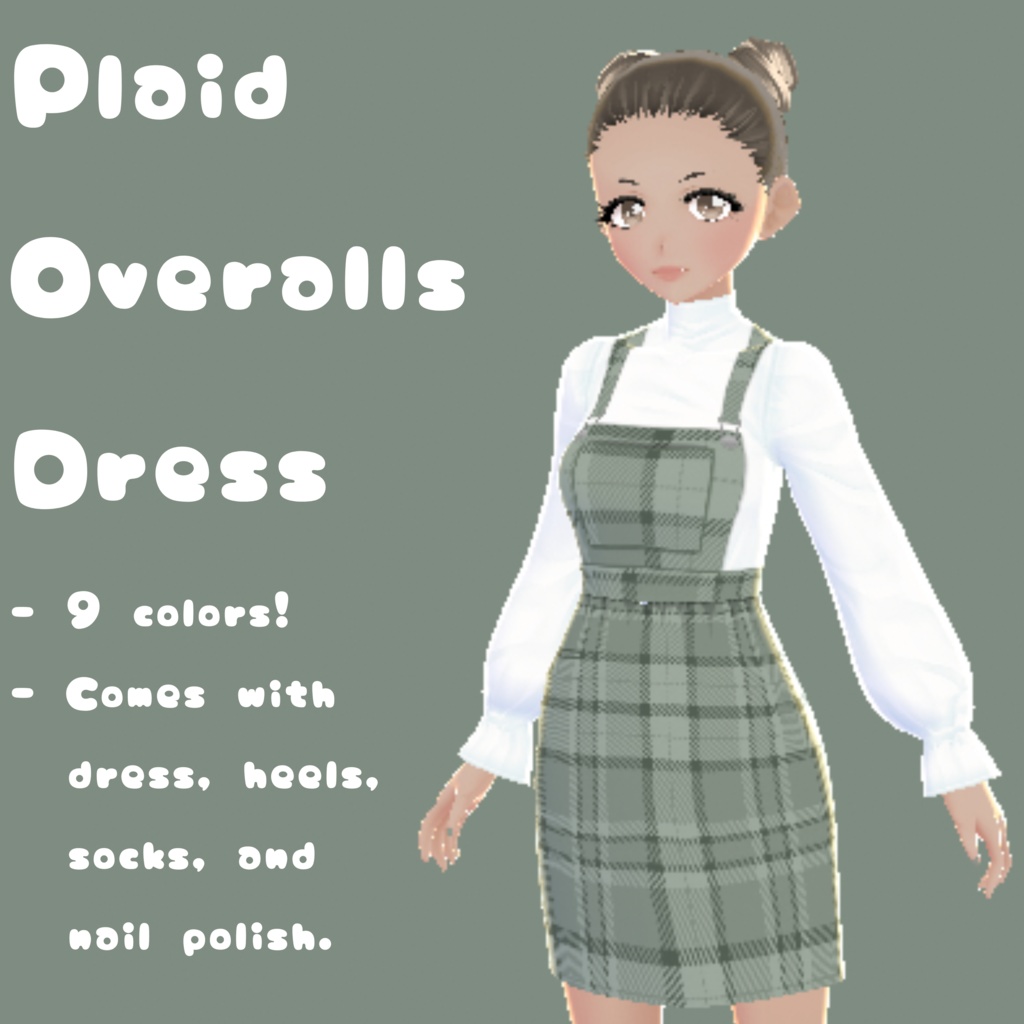 VRoid Plaid Overalls Dress