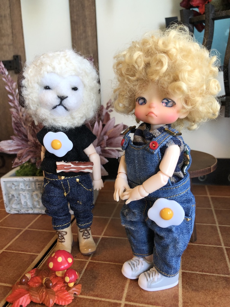 めだまやきとベーコンのブローチセット
