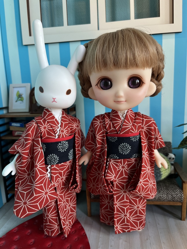 うさぎぃサイズ お着物 おでこちゃんとニッキ 