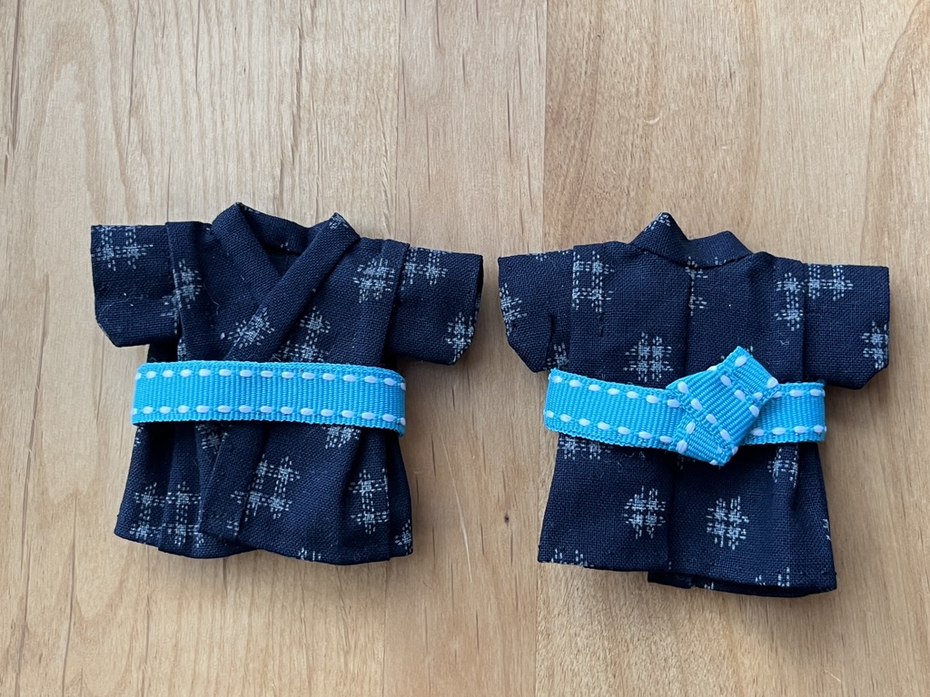 necoca サイズ 着物 井桁 青帯