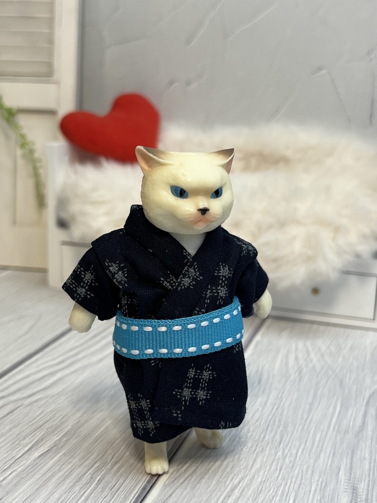 necoca サイズ 着物 井桁 青帯