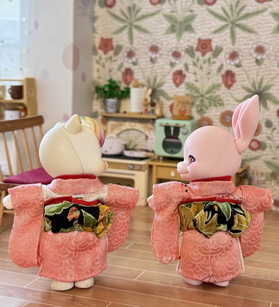 cocoriang kumukukuサイズ 正絹お着物ピンク