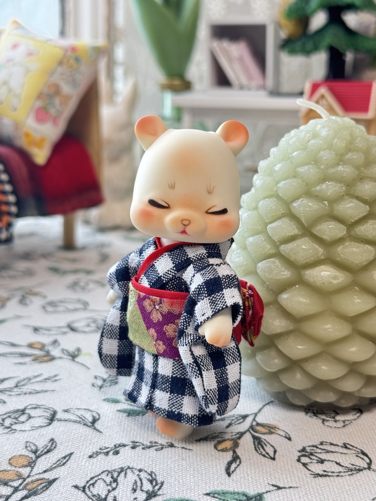 cocoriang kumukuku お着物 ブロックチェック