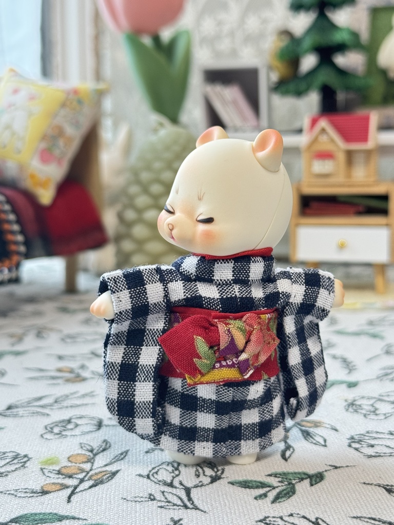 cocoriang kumukuku お着物 ブロックチェック