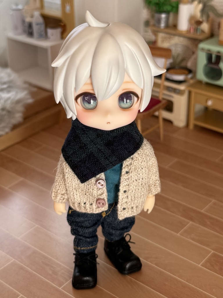 ドール用 バンダナ ブラックウォッチ kumukuku オビツ11