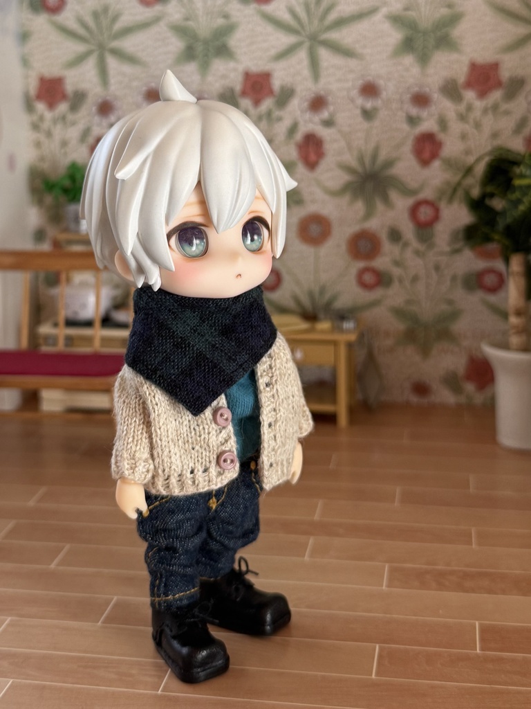 ドール用 バンダナ ブラックウォッチ kumukuku オビツ11