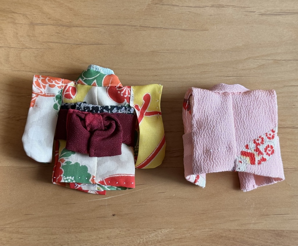 kumukuku cocoriang 正絹古布のお着物と羽織 ピンク