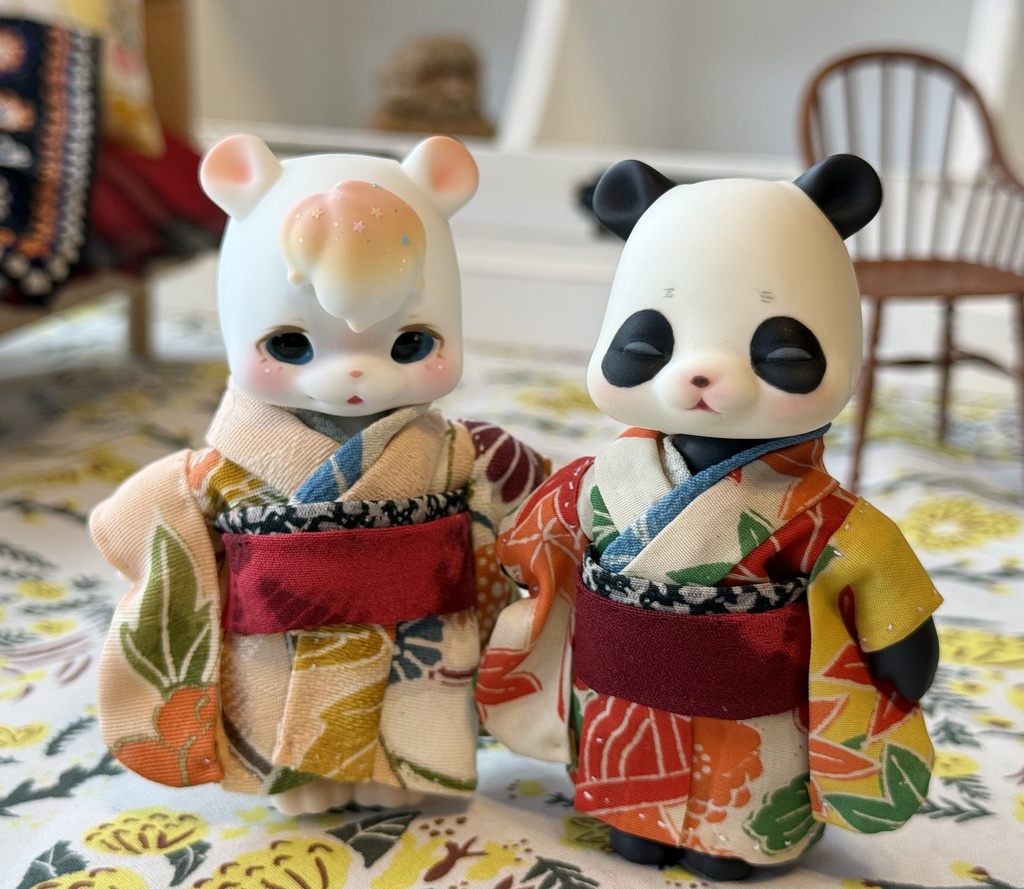 kumukuku cocoriang 正絹古布のお着物と羽織 赤