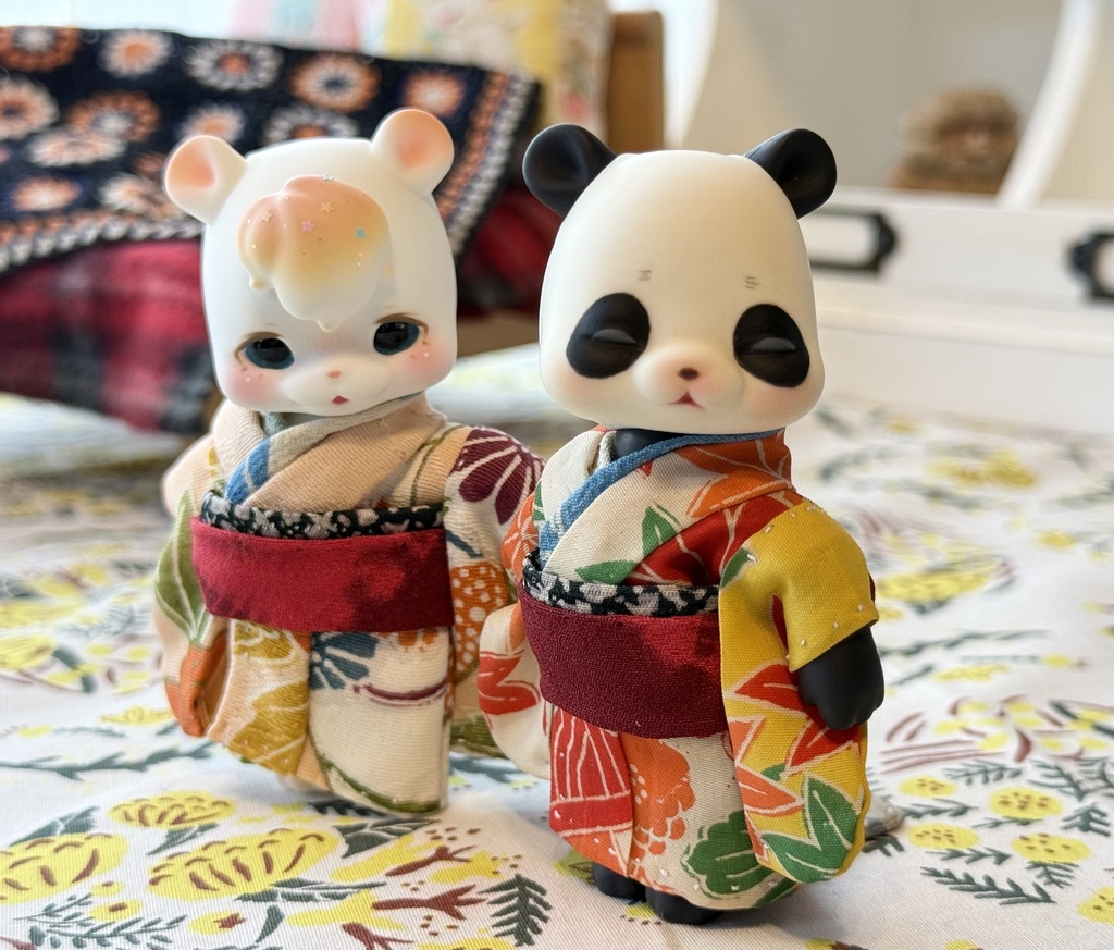 kumukuku cocoriang 正絹古布のお着物と羽織 赤
