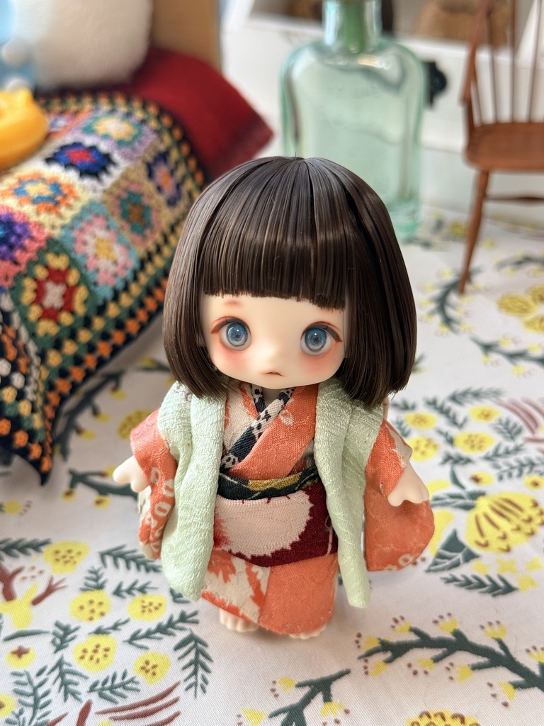 kumukuku cocoriang 正絹古布のお着物と羽織 淡朱色