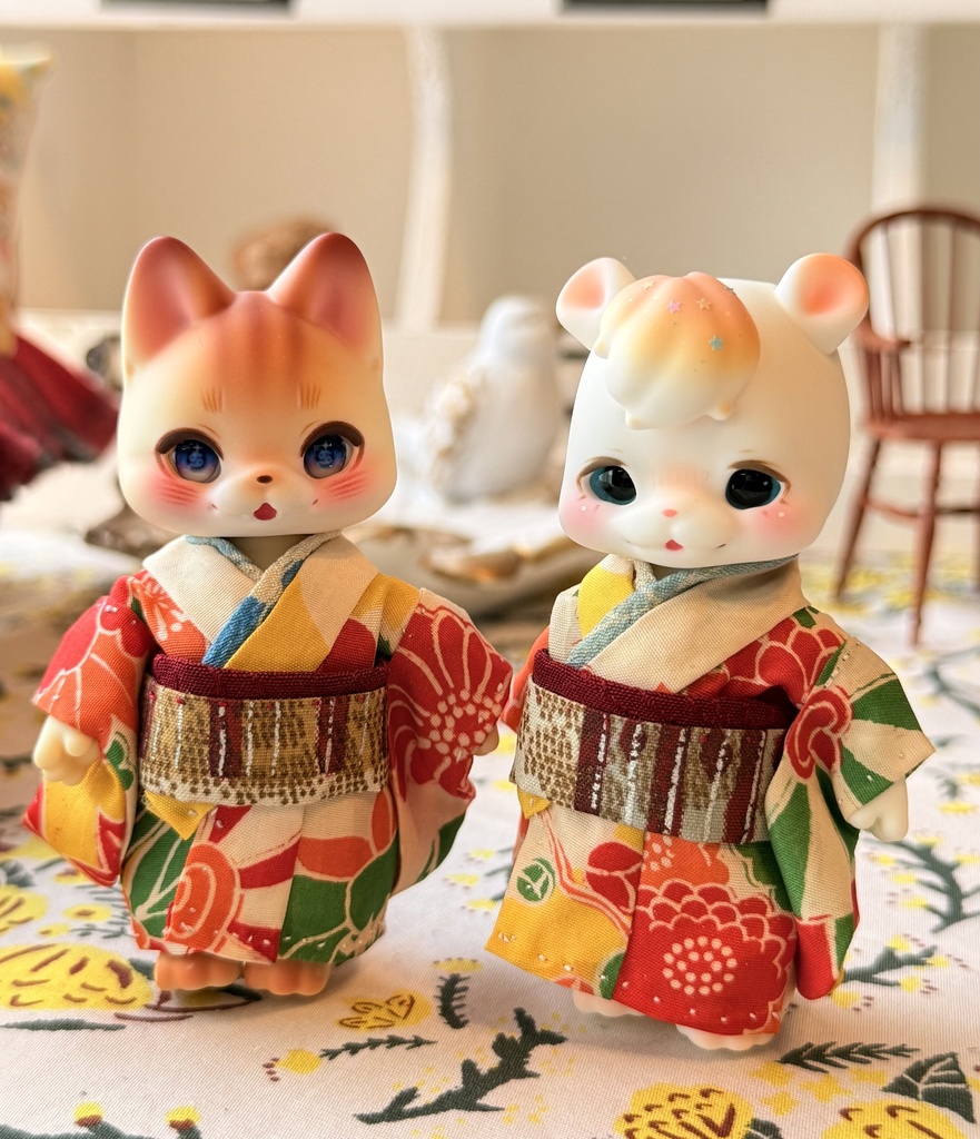 kumukuku cocoriang 正絹古布のお着物と羽織 黄