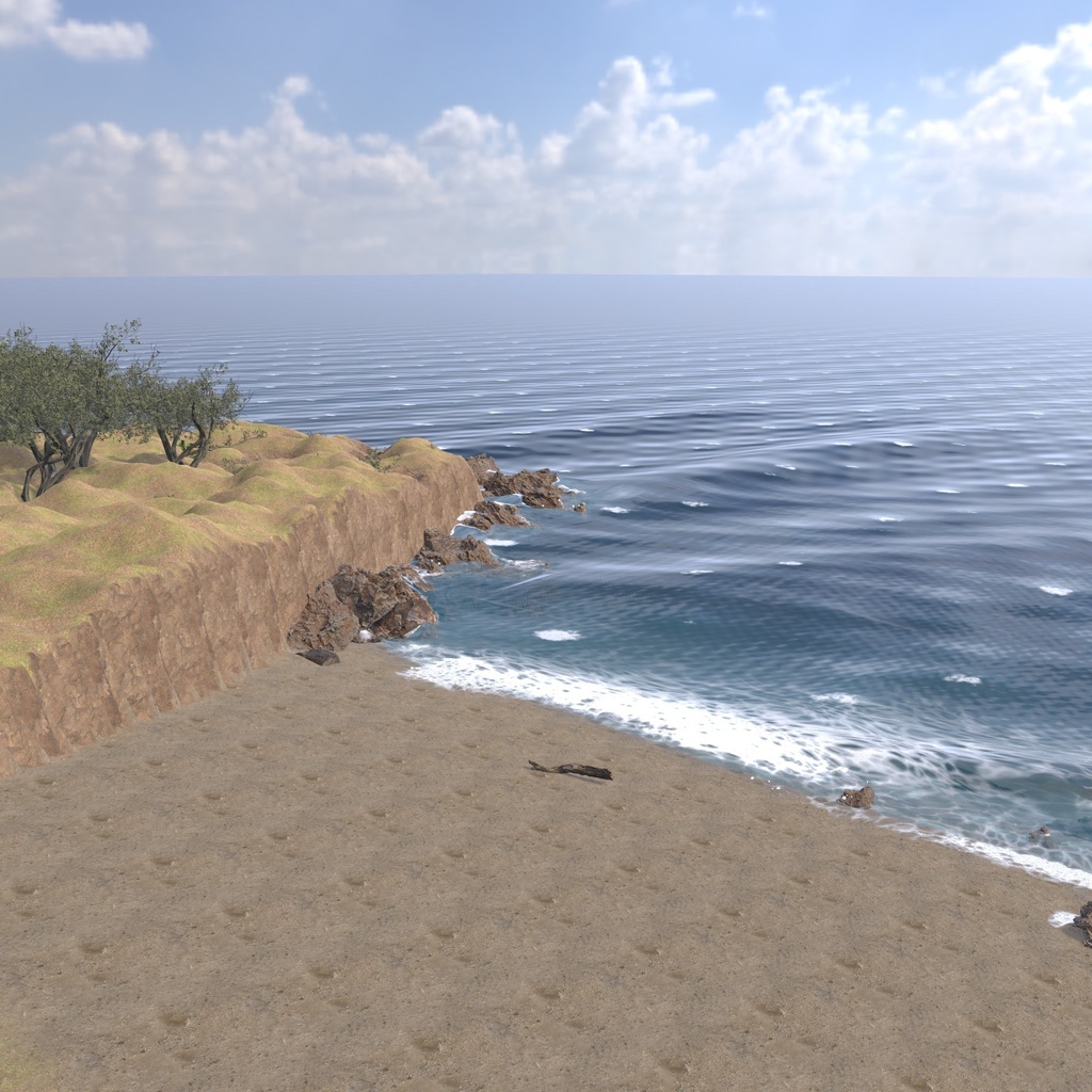 【VRChatワールド用】岩に打ち寄せて砕ける海のシェーダー「荒波」【PC/Quest対応】