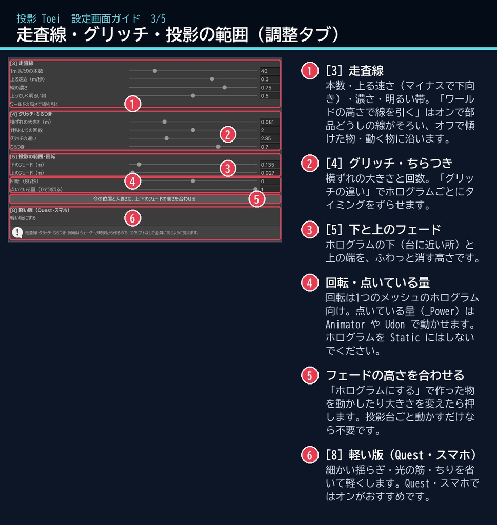 【VRChat】ホログラムシェーダー 投影 トウエイ Toei Hologram(ワールド向け)