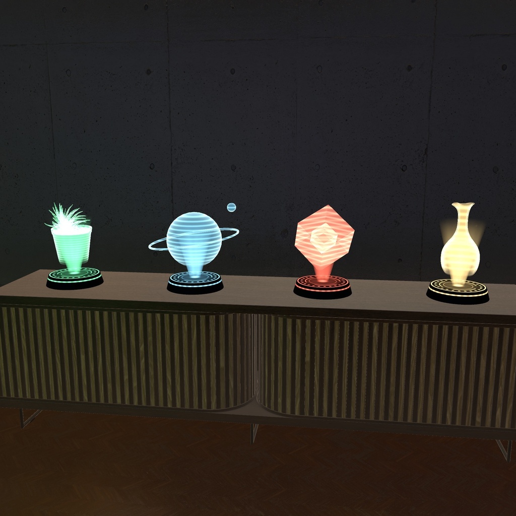 【VRChatワールド用】光る投影台とホログラム「投影」【PC/Quest対応】