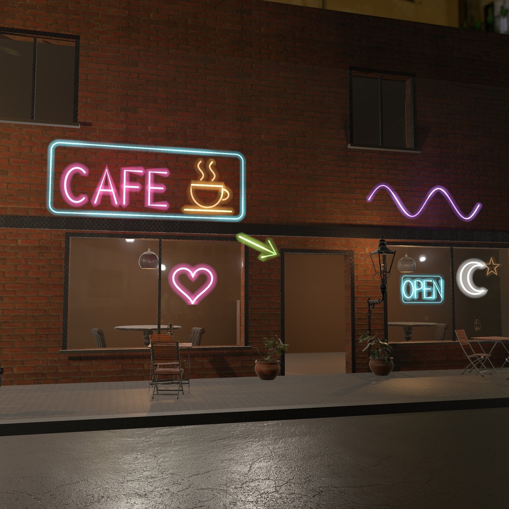 【VRChatワールド用】光るネオンサイン「灯」【PC/Quest対応】