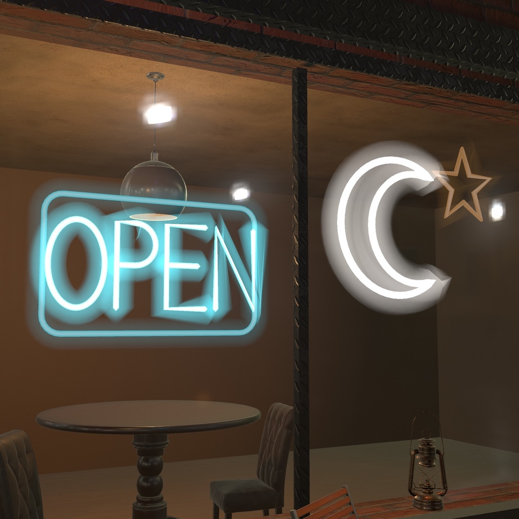 【VRChatワールド用】光るネオンサイン「灯」【PC/Quest対応】