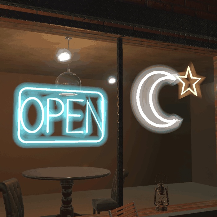 【VRChatワールド用】光るネオンサイン「灯」【PC/Quest対応】