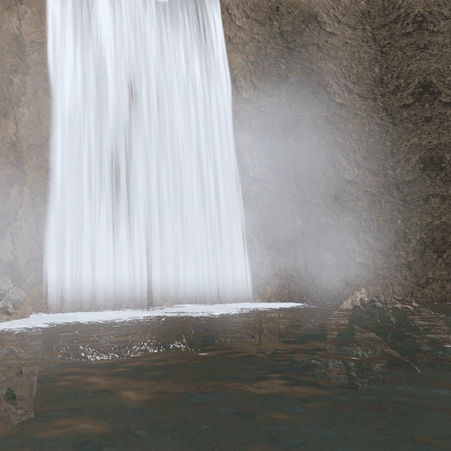 【VRChatワールド用】岩肌を流れ落ちる滝のシェーダー「滝しぶき」【PC/Quest対応】
