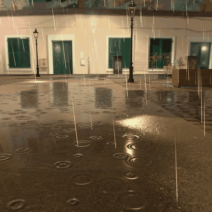 【VRChatワールド用】夜の街に降る雨と濡れた地面のシェーダー「雨降り」【PC/Quest対応】
