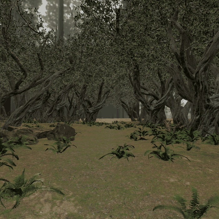 【VRChatワールド用】森に差す光の筋と流れる霧「霞」【PC/Quest対応】