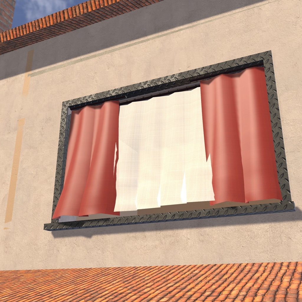 【VRChatワールド用】風に揺れるカーテン・旗・のれん「風布」【PC/Quest対応】